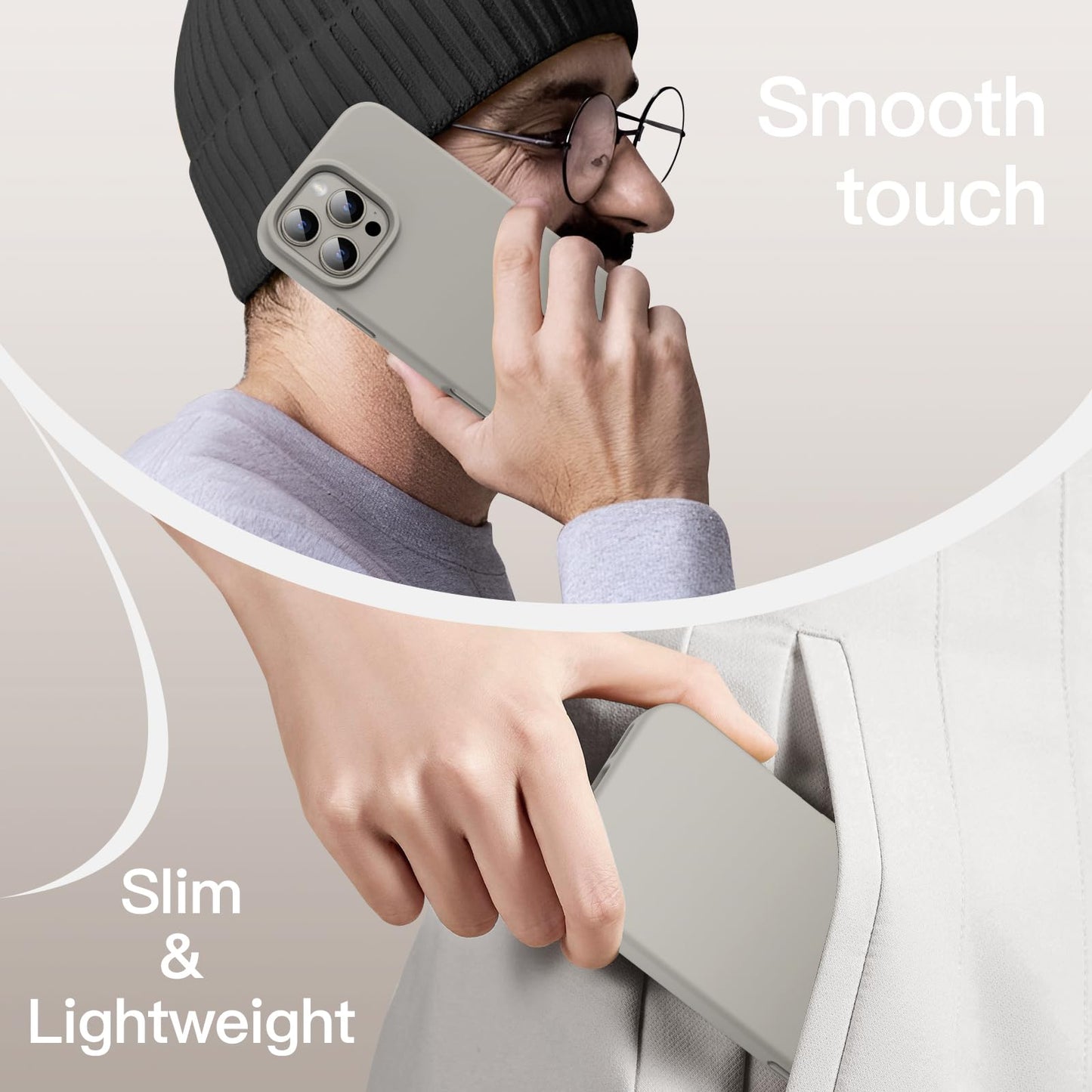 Funda Silicona Líquido para iPhone 16 Pro 6.3 Pulgadas, Protectora de Cuerpo Completo con Tacto Suave y Sedoso, Carcasa Anti-Arañazos con Forro de Microfibra (Negro)