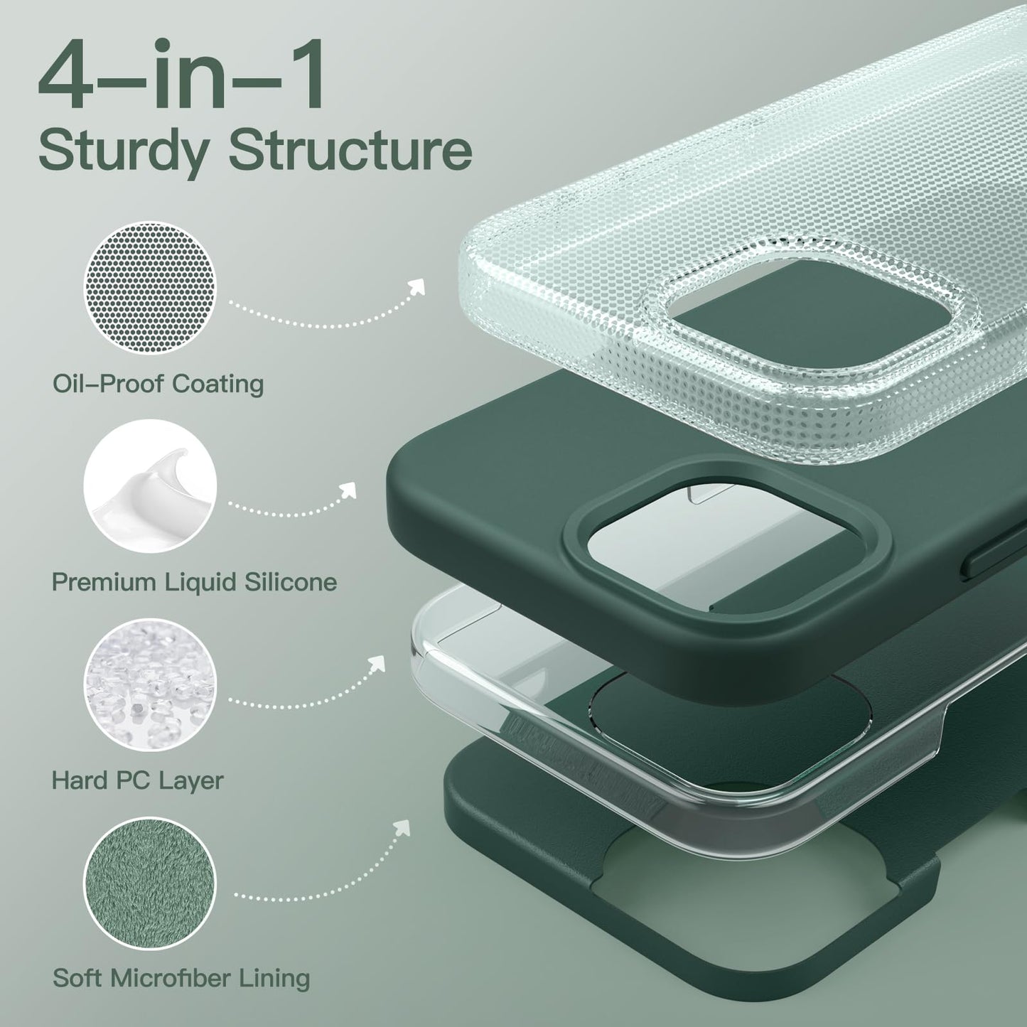 Funda Silicona para iPhone 14 Pro 6.1 Pulgadas, Protectora de Cuerpo Completo con Tacto Suave y Sedoso, Antigolpes Carcasa con Forro de Microfibra (Negro)