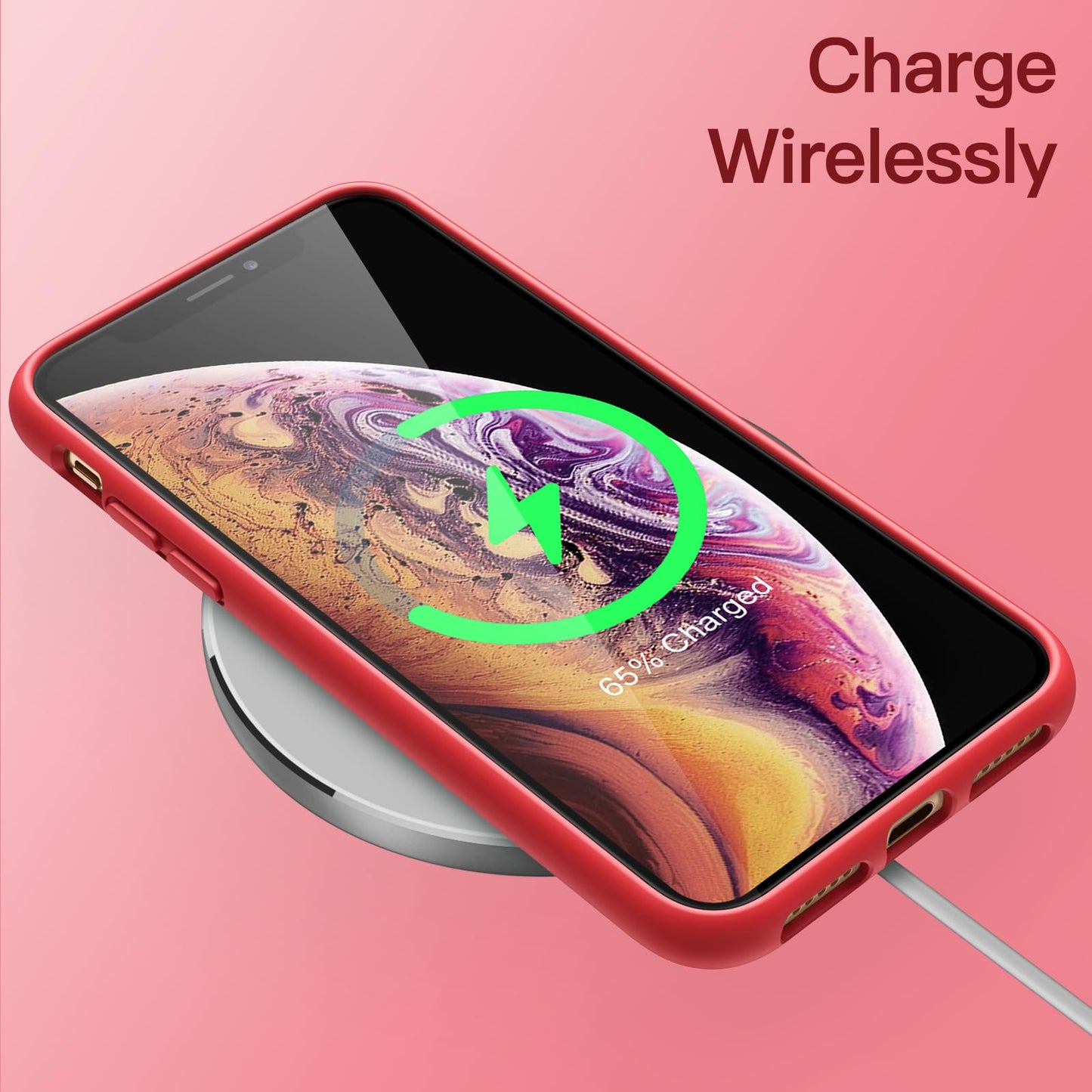 Funda de Silicona para iPhone X, iPhone XS, 5,8", Sedoso-Tacto Suave, Cubierta a Prueba de Golpes con Forro de Microfibra (Negro)