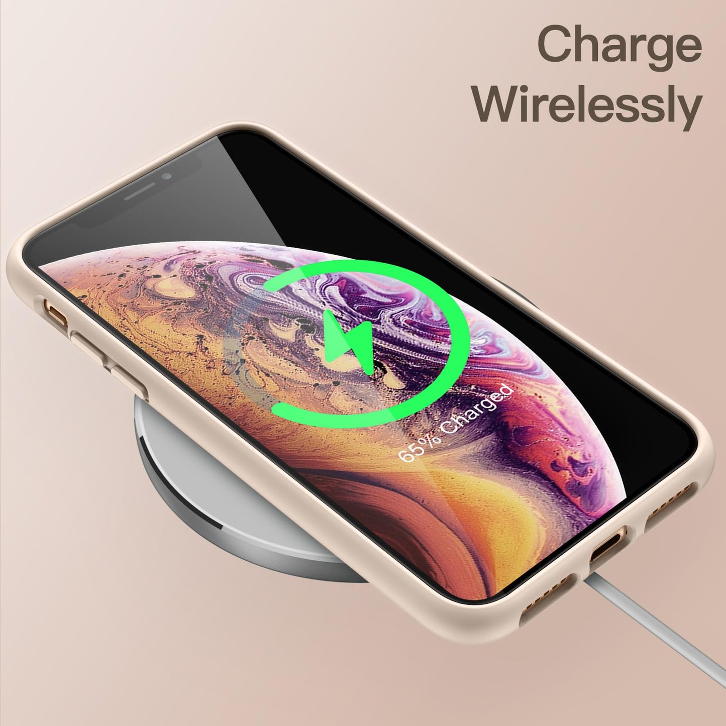 Funda de Silicona para iPhone X, iPhone XS, 5,8", Sedoso-Tacto Suave, Cubierta a Prueba de Golpes con Forro de Microfibra (Negro)