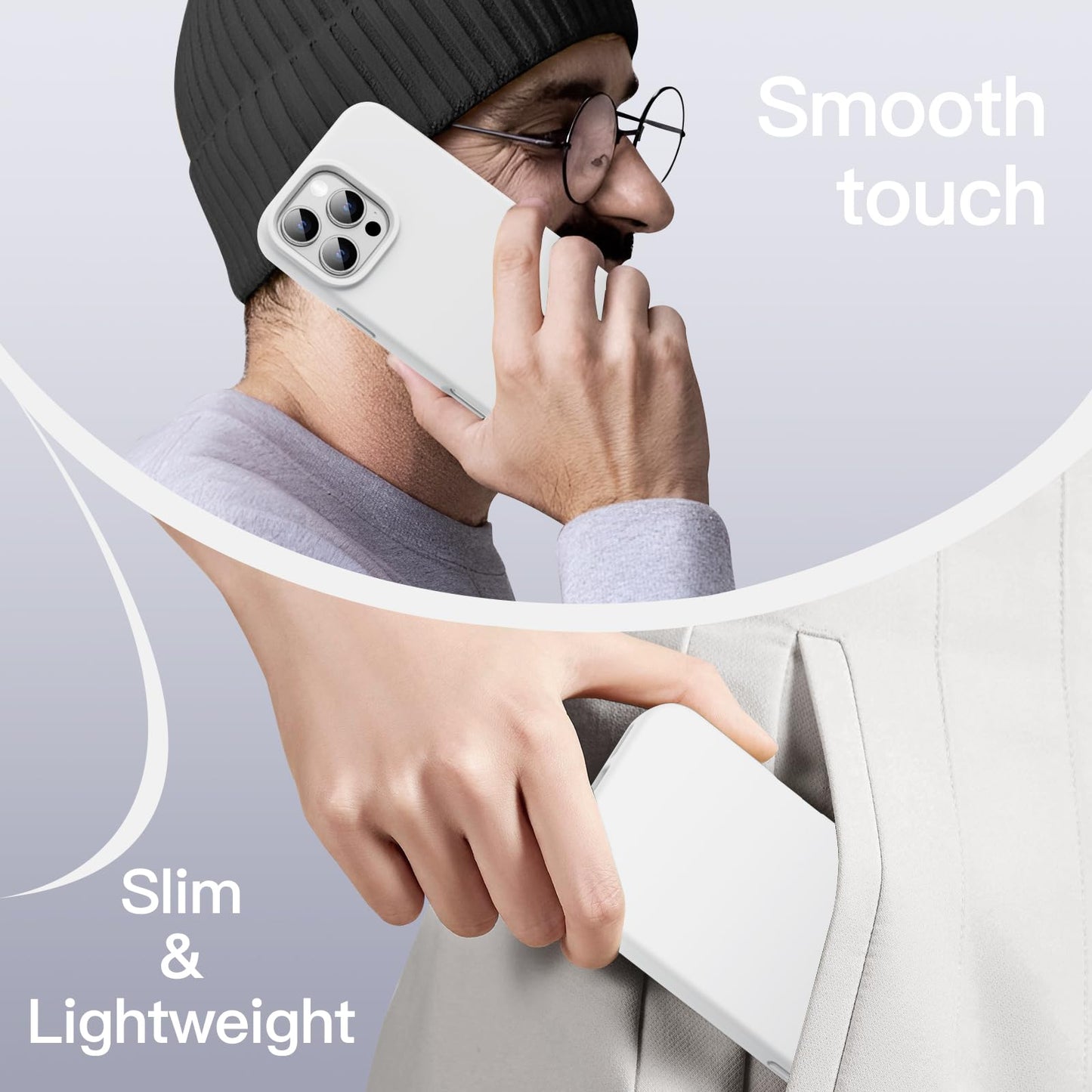 Funda Silicona Líquido para iPhone 16 Pro 6.3 Pulgadas, Protectora de Cuerpo Completo con Tacto Suave y Sedoso, Carcasa Anti-Arañazos con Forro de Microfibra (Negro)