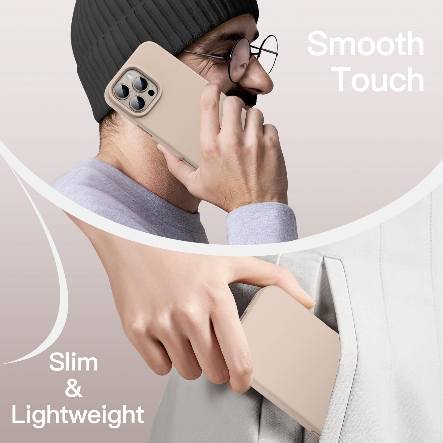 Funda Silicona Líquido para iPhone 16 Pro 6.3 Pulgadas, Protectora de Cuerpo Completo con Tacto Suave y Sedoso, Carcasa Anti-Arañazos con Forro de Microfibra (Negro)