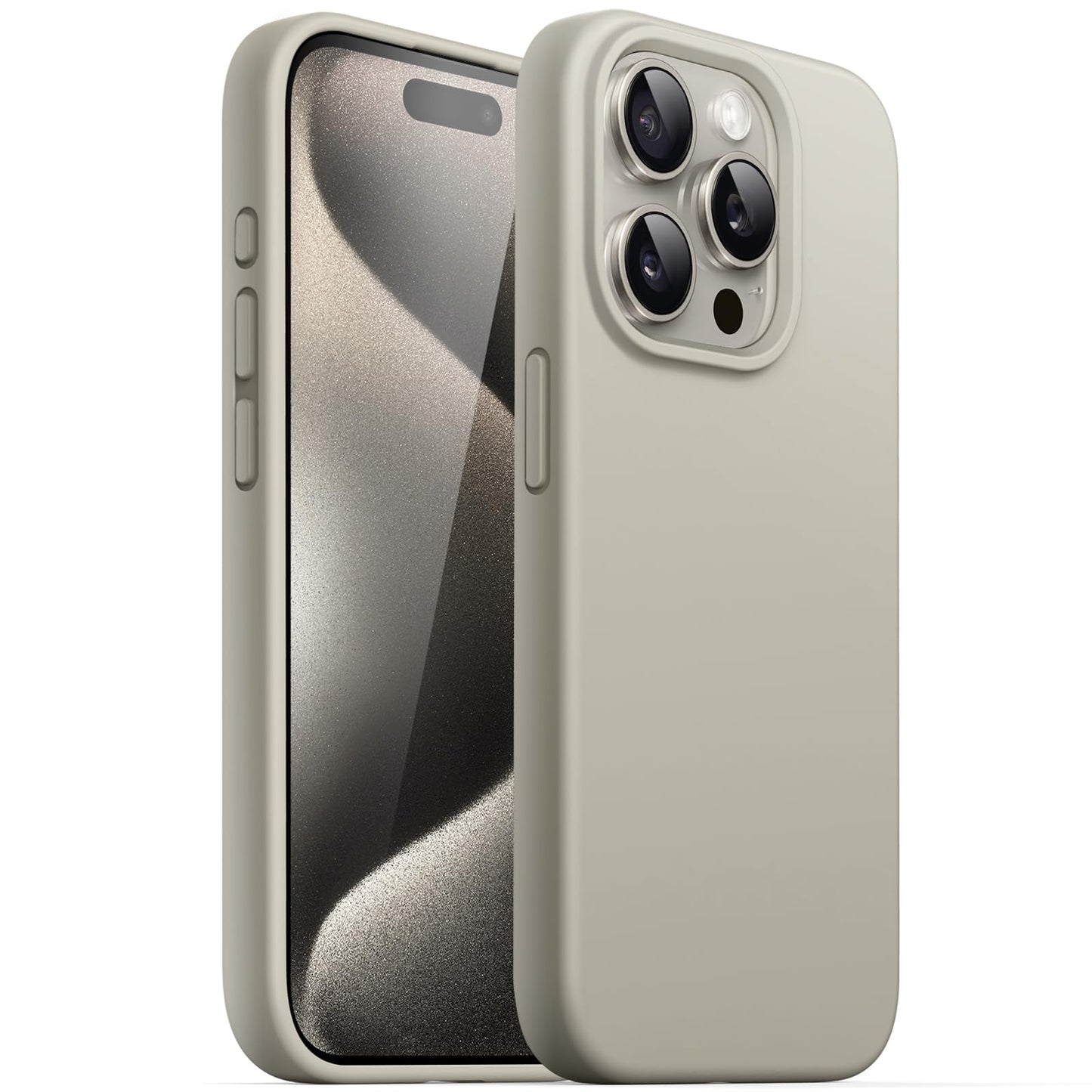 Funda Silicona para iPhone 15 Pro MAX 6.7 Pulgadas, Protectora de Cuerpo Completo con Tacto Suave y Sedoso, Antigolpes Carcasa (Negro)