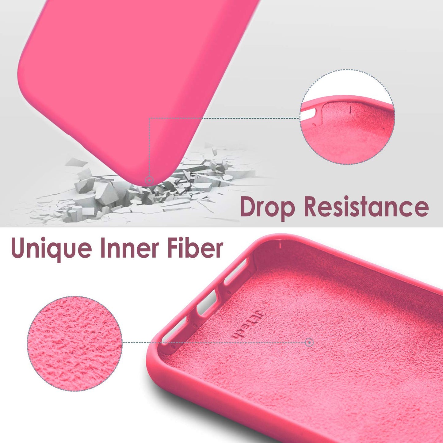 Funda de Silicona para iPhone XR, 6,1", Sedoso-Tacto Suave, Cubierta a Prueba de Golpes con Forro de Microfibra (Negro)