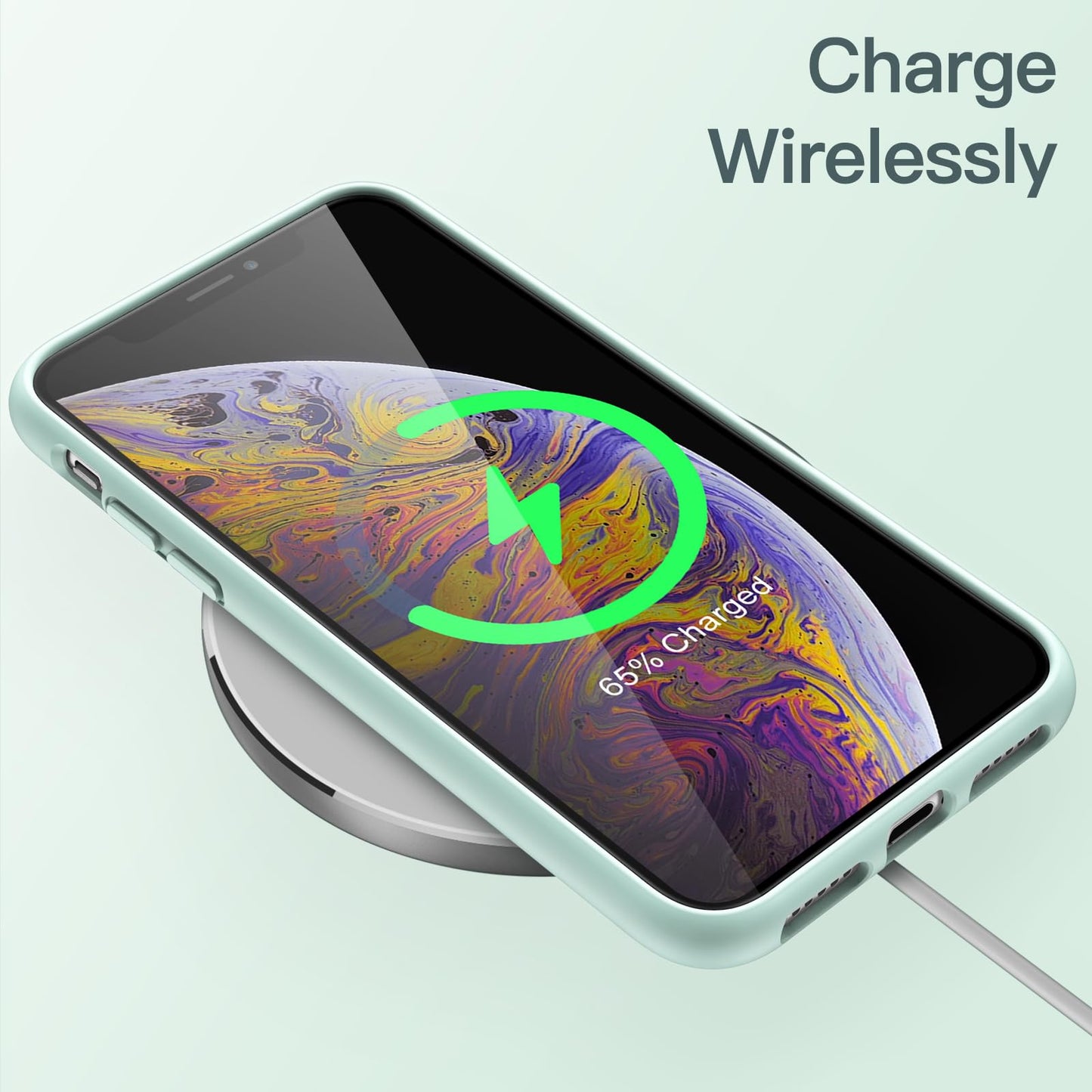 Funda de Silicona para iPhone X, iPhone XS, 5,8", Sedoso-Tacto Suave, Cubierta a Prueba de Golpes con Forro de Microfibra (Negro)