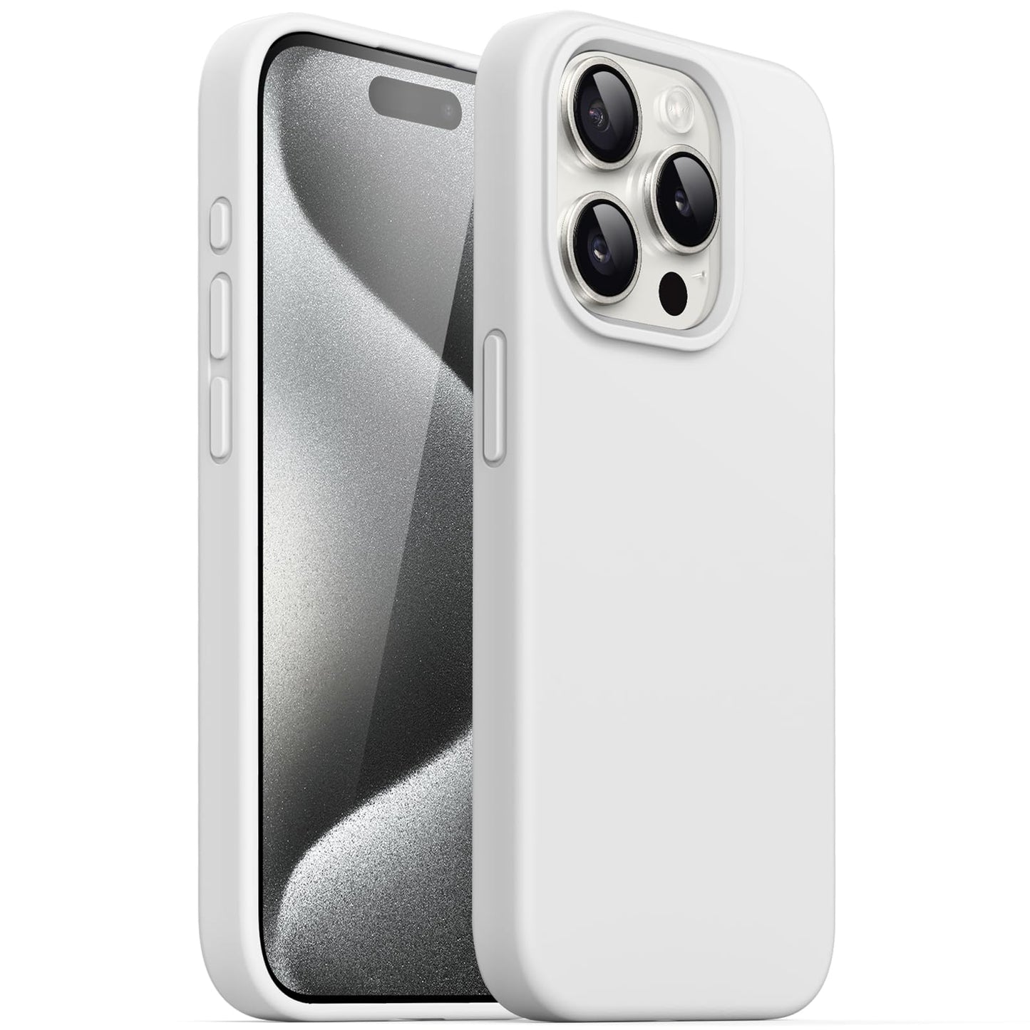 Funda Silicona para iPhone 15 Pro MAX 6.7 Pulgadas, Protectora de Cuerpo Completo con Tacto Suave y Sedoso, Antigolpes Carcasa (Negro)