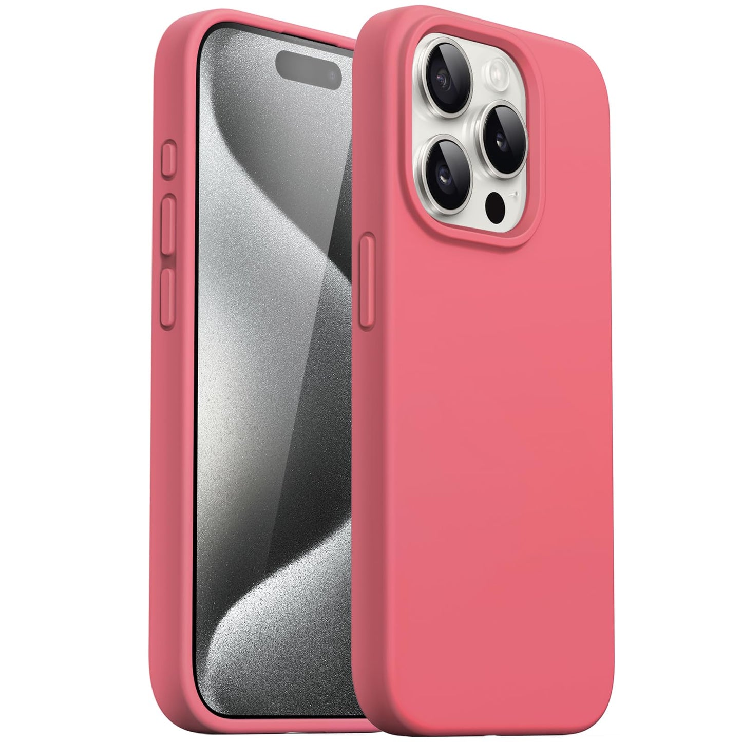 Funda Silicona para iPhone 15 Pro MAX 6.7 Pulgadas, Protectora de Cuerpo Completo con Tacto Suave y Sedoso, Antigolpes Carcasa (Negro)