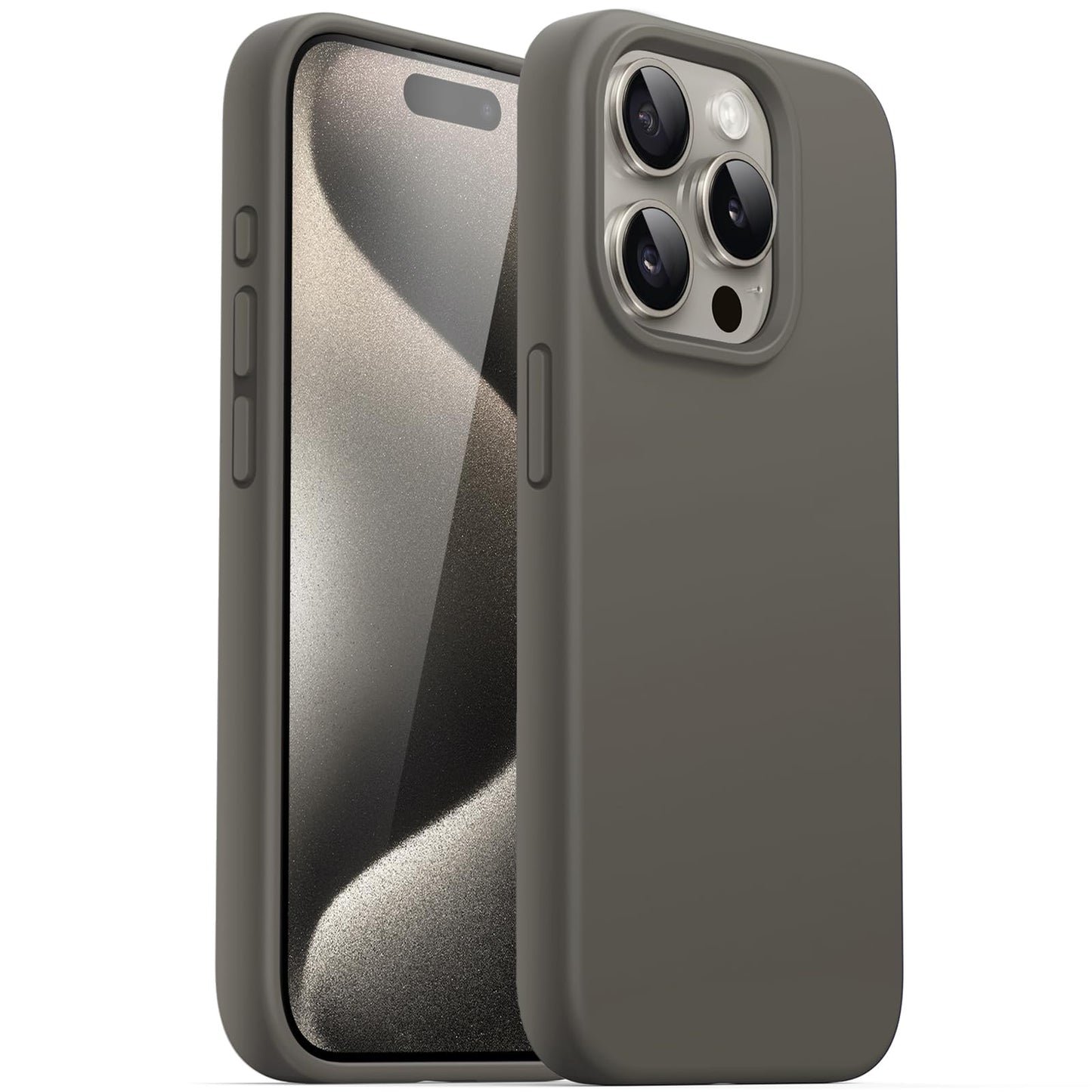 Funda Silicona para iPhone 15 Pro MAX 6.7 Pulgadas, Protectora de Cuerpo Completo con Tacto Suave y Sedoso, Antigolpes Carcasa (Negro)