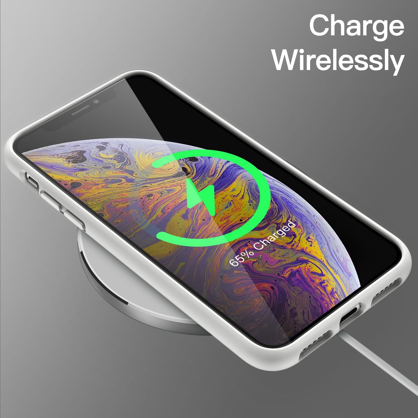 Funda de Silicona para iPhone X, iPhone XS, 5,8", Sedoso-Tacto Suave, Cubierta a Prueba de Golpes con Forro de Microfibra (Negro)