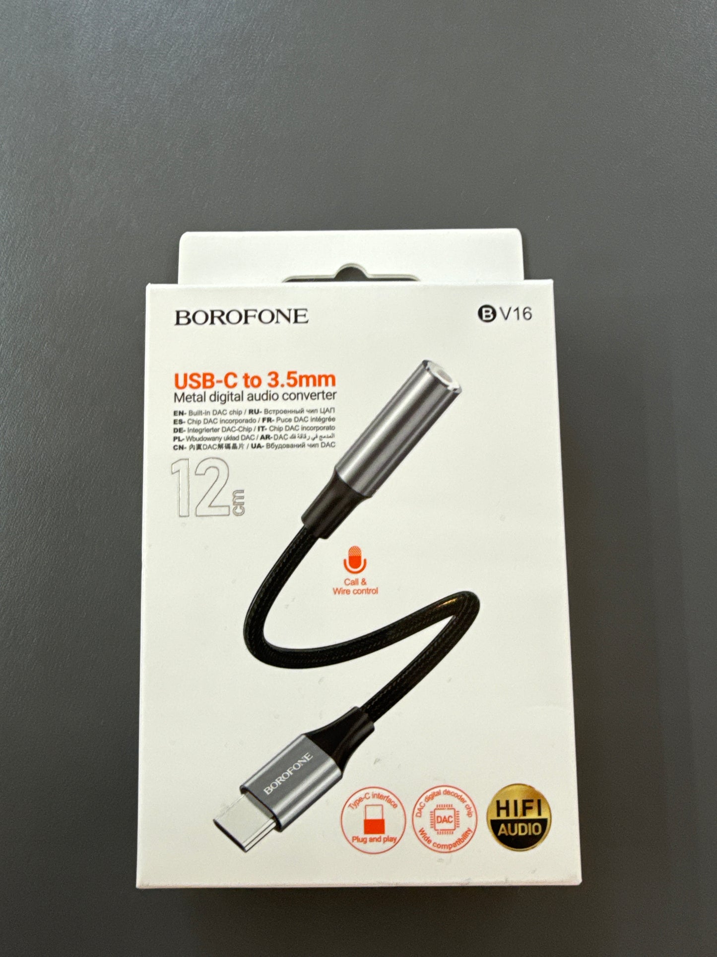 Adaptador Borofone BV16 Tipo C a 3.5mm