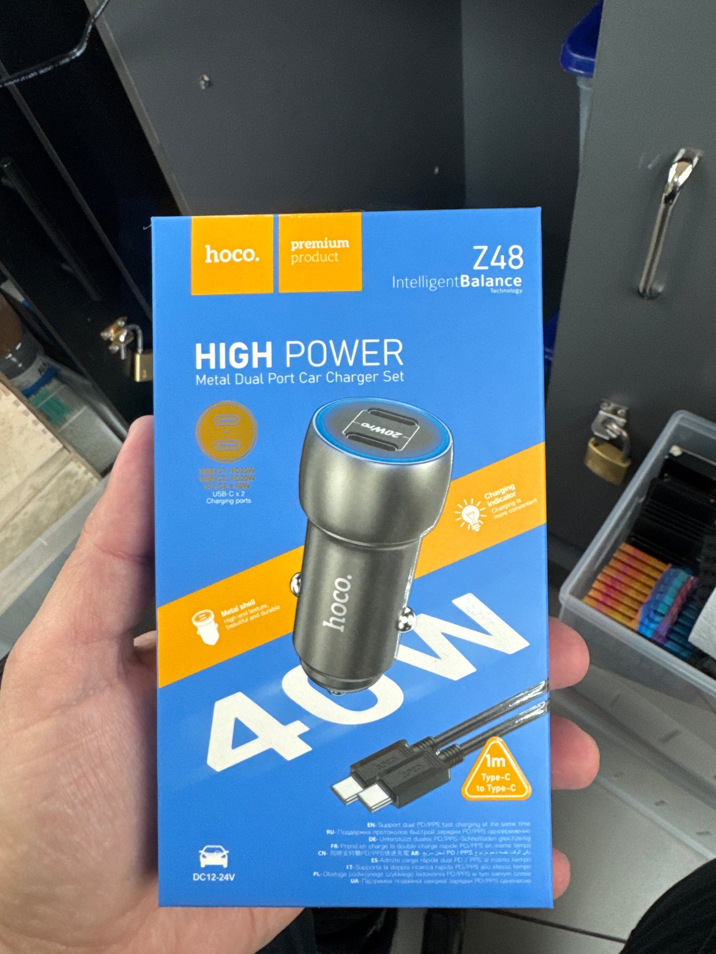 Cargador de auto Z48 con Cable usb C