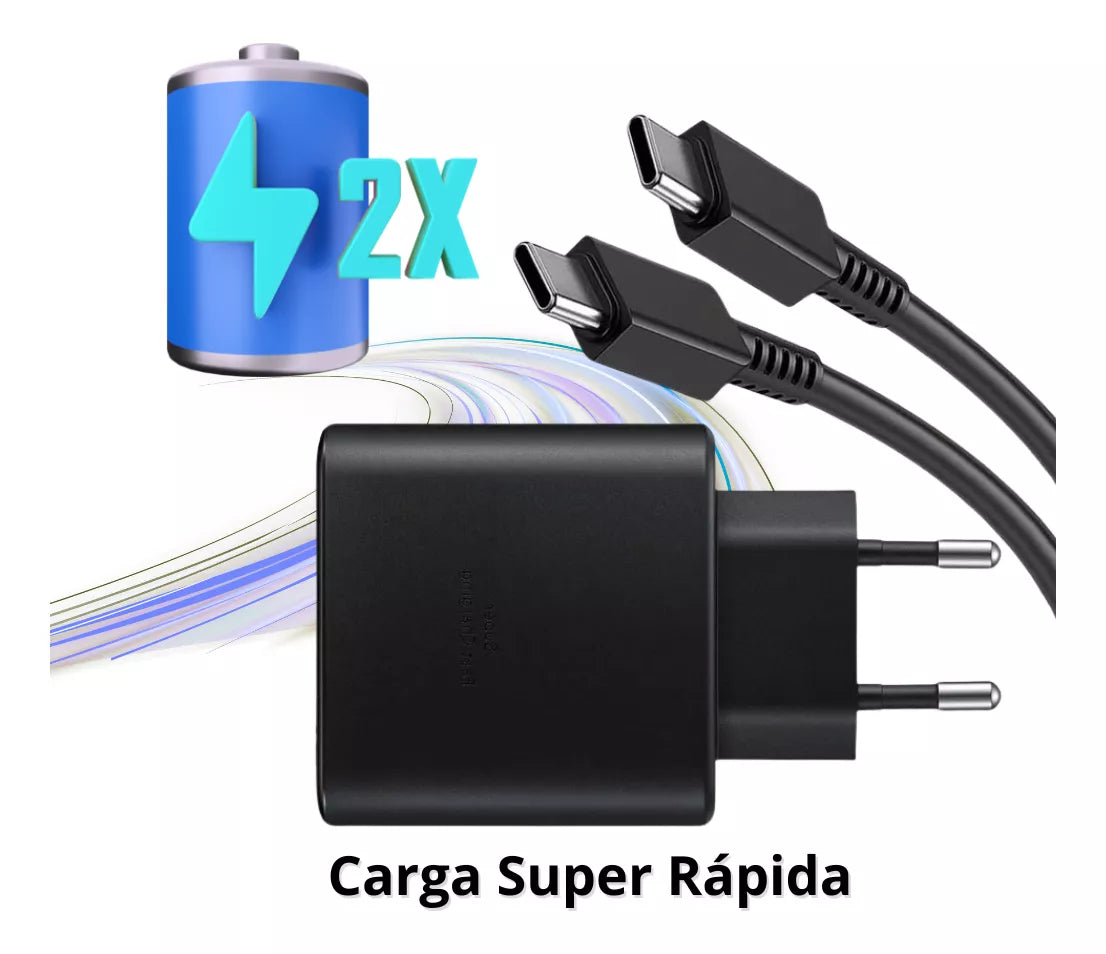 Cargador 45w + Cable 1m Para Samsung Carga Rápida