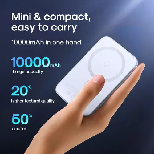 Joyroom para cargador portátil MagSafe, banco de energía magnético inalámbrico de 10000mAh con Cable tipo C, carga PD de 20W para iPhone 16