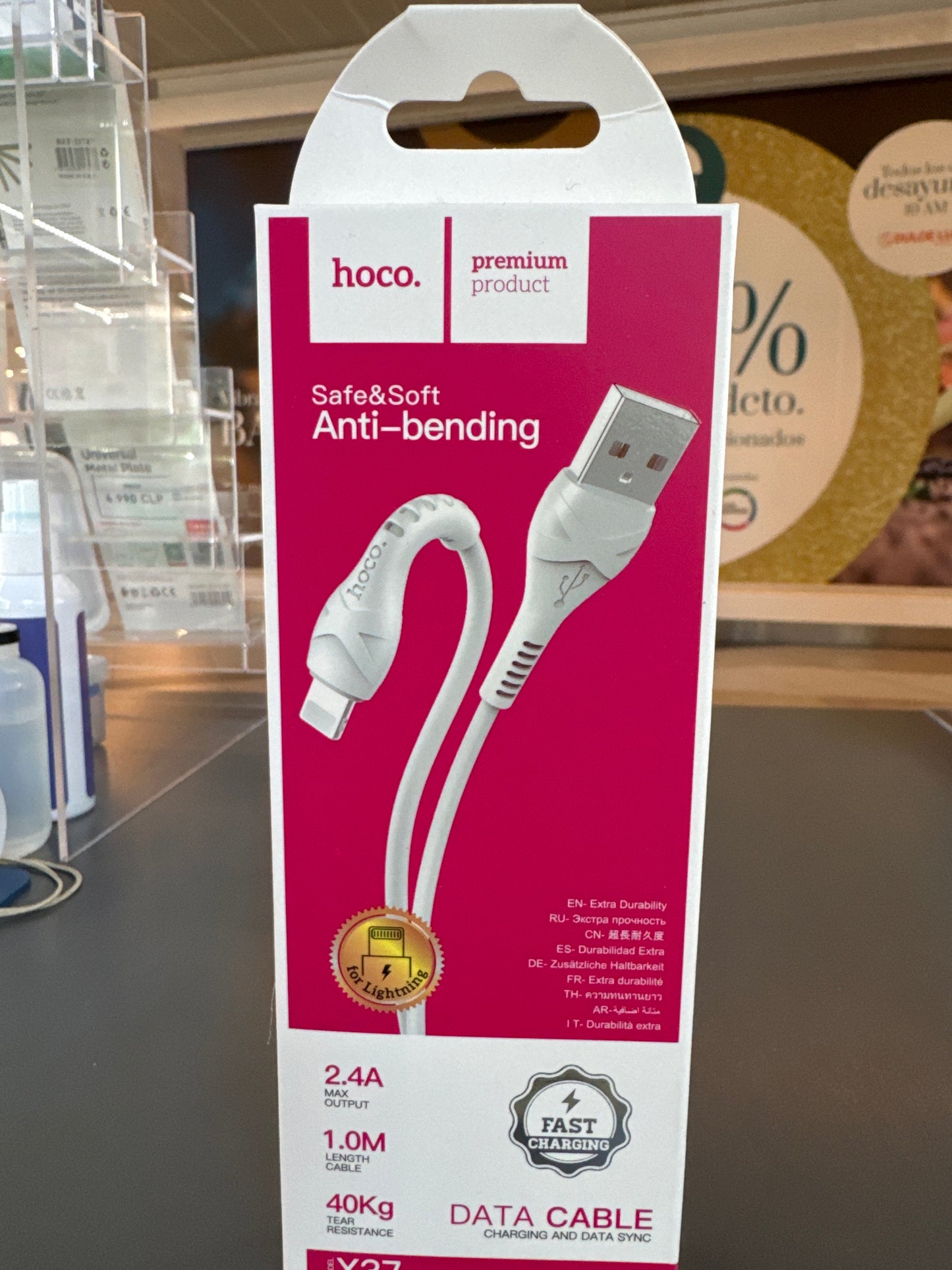 Cable Hoco X37 Lightning Blanco