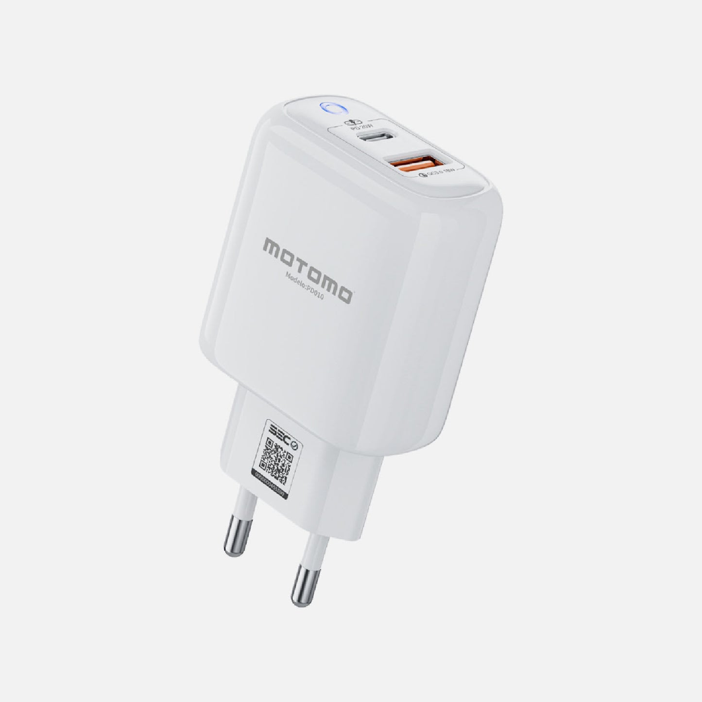 CARGADOR USB C 20W PD010 BLANCO Dual