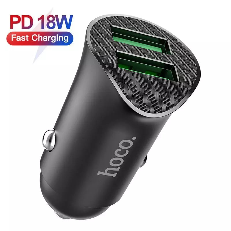 Cargador Para Auto Carga Rápida 18w Hoco Z39 Sin Cable