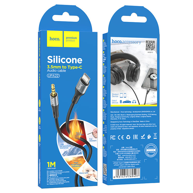 Cable Hoco UPA22 Auxiliar Tipo C Negro