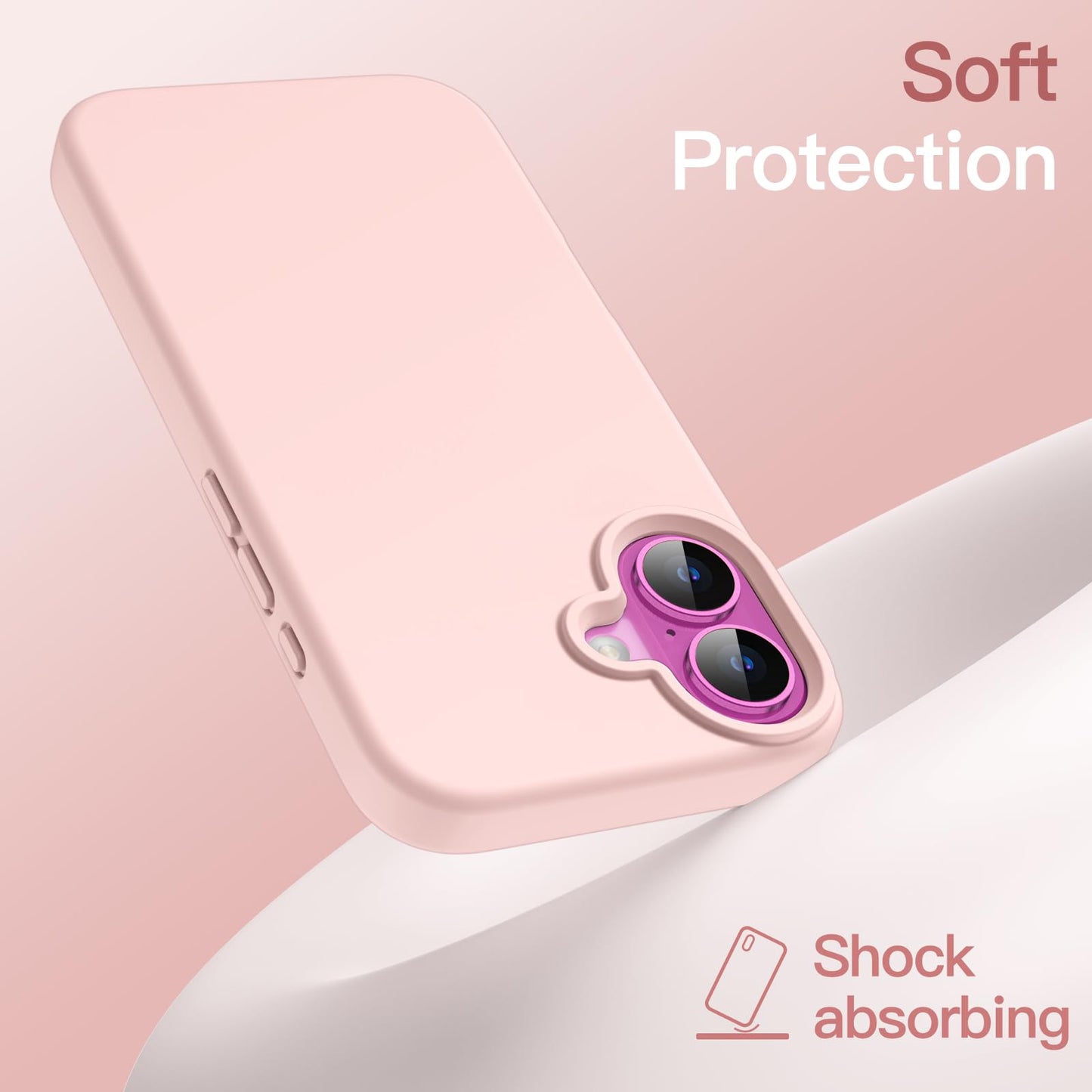 Funda Silicona para iPhone 16 6.1 Pulgadas, Protectora de Cuerpo Completo con Tacto Suave y Sedoso, Carcasa Anti-Arañazos con Forro de Microfibra (Negro)