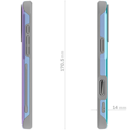 Ghostek . Funda Atomic para iPhone 16 Pro MAX Aluminio Negra Transp MagSafe