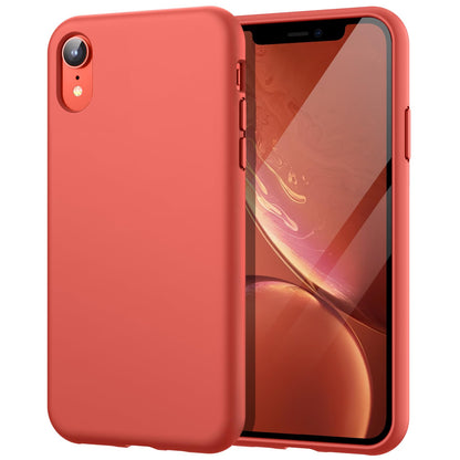 Funda de Silicona para iPhone XR, 6,1", Sedoso-Tacto Suave, Cubierta a Prueba de Golpes con Forro de Microfibra (Negro)