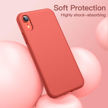 Funda de Silicona para iPhone XR, 6,1", Sedoso-Tacto Suave, Cubierta a Prueba de Golpes con Forro de Microfibra (Negro)