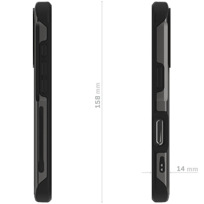 Ghostek . Funda Atomic para iPhone 16 Pro MAX Aluminio Negra Transp MagSafe