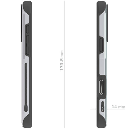 Ghostek . Funda Atomic para iPhone 16 Pro MAX Aluminio Negra Transp MagSafe