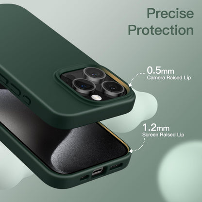 Funda Silicona para iPhone 15 Pro 6.1 Pulgadas, Protectora de Cuerpo Completo con Tacto Suave y Sedoso, Antigolpes Carcasa (Negro)