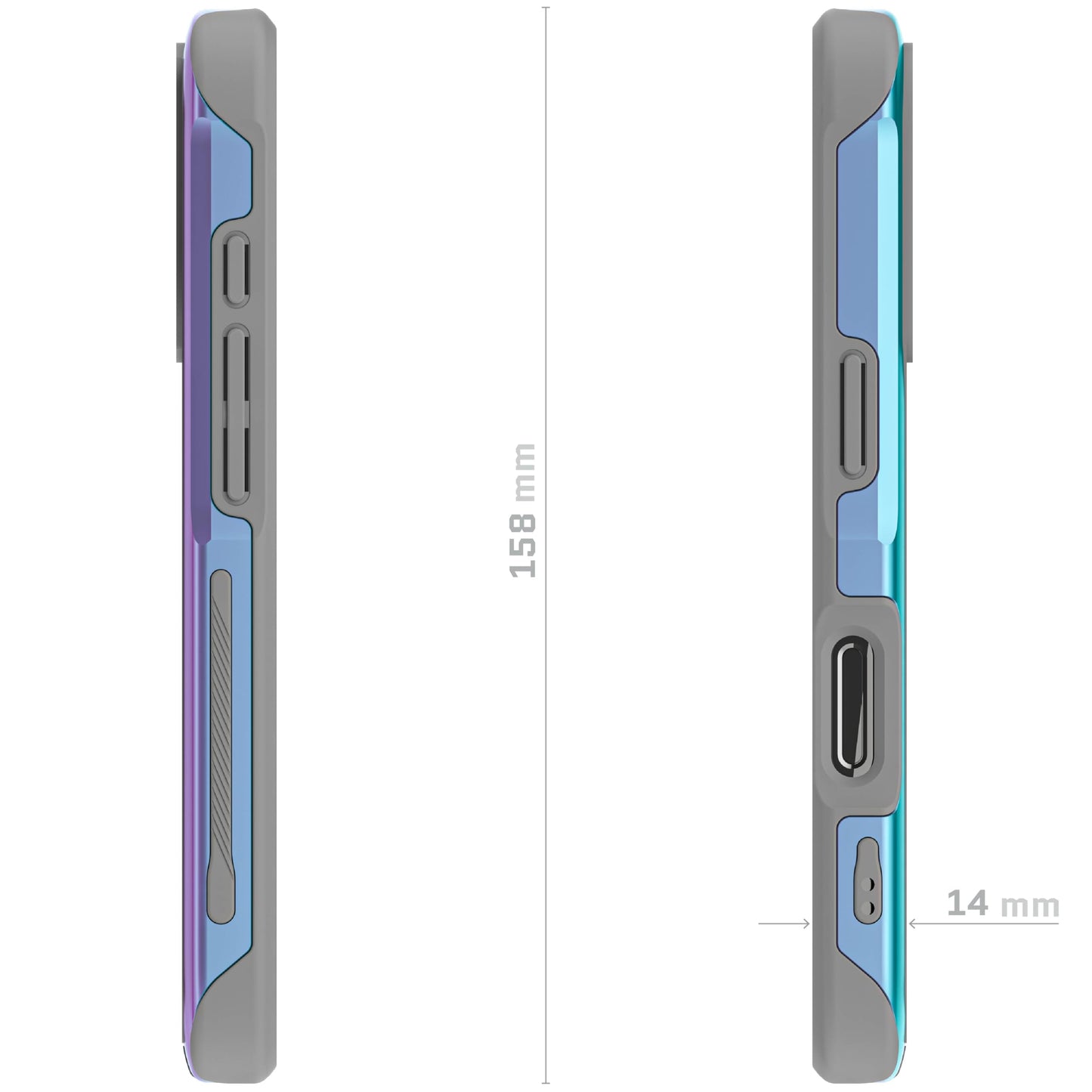 Ghostek . Funda Atomic para iPhone 16 Pro MAX Aluminio Negra Transp MagSafe