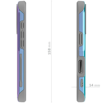 Ghostek . Funda Atomic para iPhone 16 Pro MAX Aluminio Negra Transp MagSafe