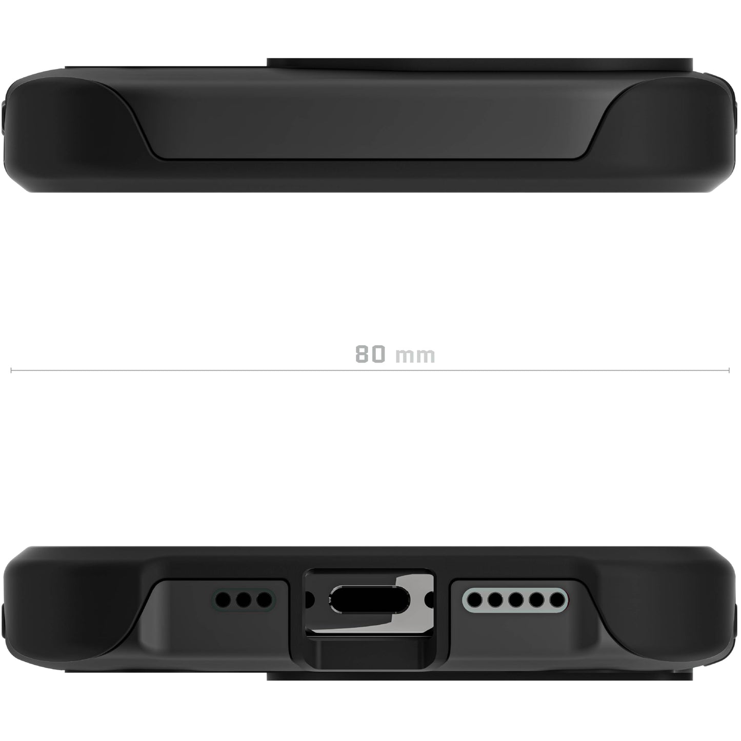 Ghostek . Funda Atomic para iPhone 16 Pro MAX Aluminio Negra Transp MagSafe