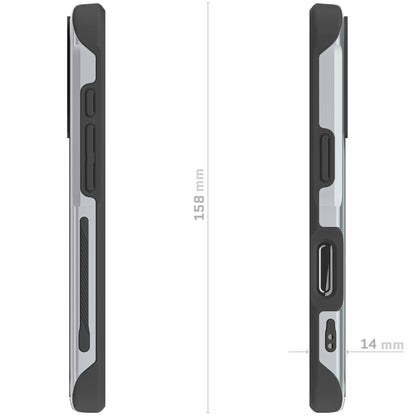 Ghostek . Funda Atomic para iPhone 16 Pro MAX Aluminio Negra Transp MagSafe