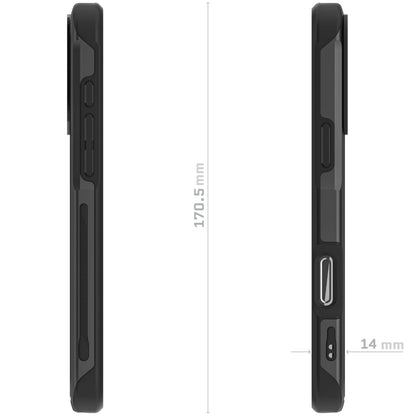 Ghostek . Funda Atomic para iPhone 16 Pro MAX Aluminio Negra Transp MagSafe