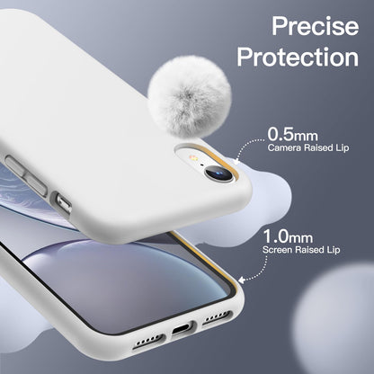 Funda de Silicona para iPhone XR, 6,1", Sedoso-Tacto Suave, Cubierta a Prueba de Golpes con Forro de Microfibra (Negro)