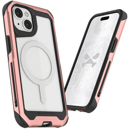 Ghostek Atomic Slim for iPhone 15 Pro MAX Case, Compatible with Magnetic MagSafe Accessories, Aluminum Iridescent Fluorescent Bumper, Heavy Duty Protection (6.7 Inch, Prismatic)