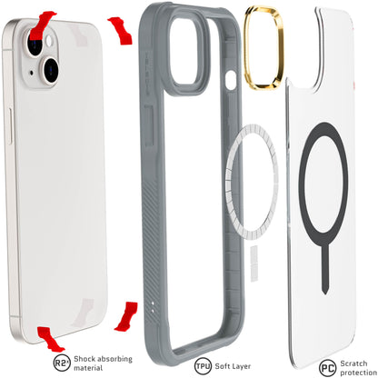 Ghostek - Funda transparente para iPhone 15, compatible con Apple MagSafe, Silicone Fusion, funda delgada a prueba de golpes (6.1 pulgadas, transparente)