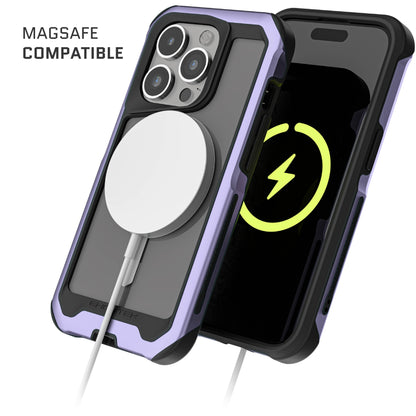 Ghostek Atomic Slim for iPhone 15 Pro MAX Case, Compatible with Magnetic MagSafe Accessories, Aluminum Iridescent Fluorescent Bumper, Heavy Duty Protection (6.7 Inch, Prismatic)