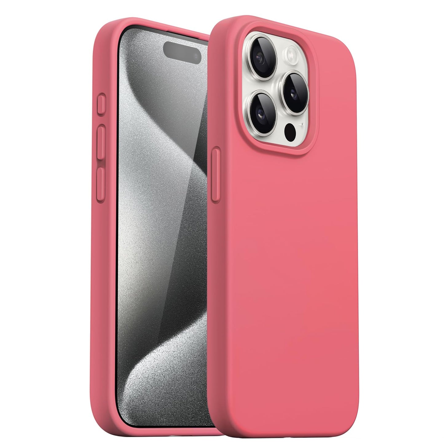 Funda Silicona para iPhone 15 Pro 6.1 Pulgadas, Protectora de Cuerpo Completo con Tacto Suave y Sedoso, Antigolpes Carcasa (Negro)