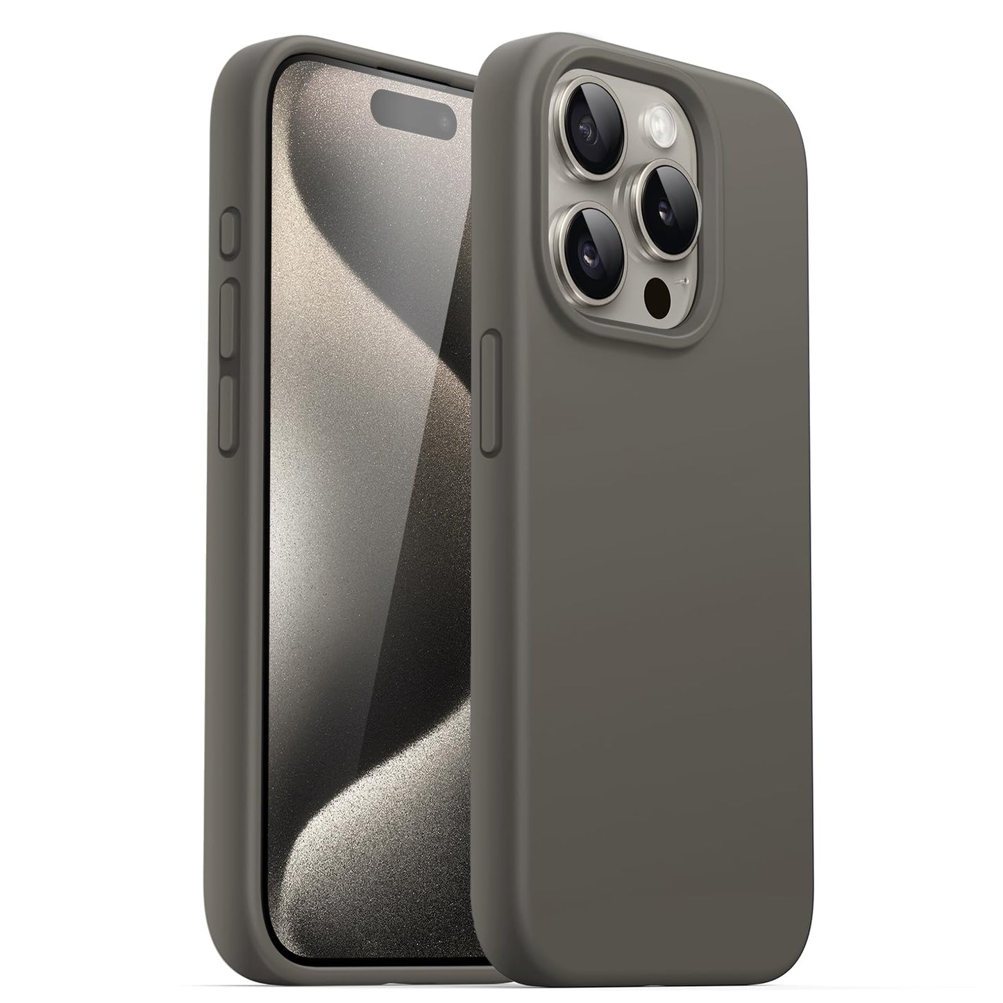 Funda Silicona para iPhone 15 Pro 6.1 Pulgadas, Protectora de Cuerpo Completo con Tacto Suave y Sedoso, Antigolpes Carcasa (Negro)