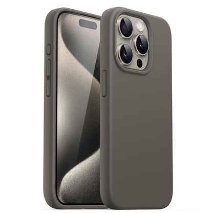 Funda Silicona para iPhone 15 Pro 6.1 Pulgadas, Protectora de Cuerpo Completo con Tacto Suave y Sedoso, Antigolpes Carcasa (Negro)