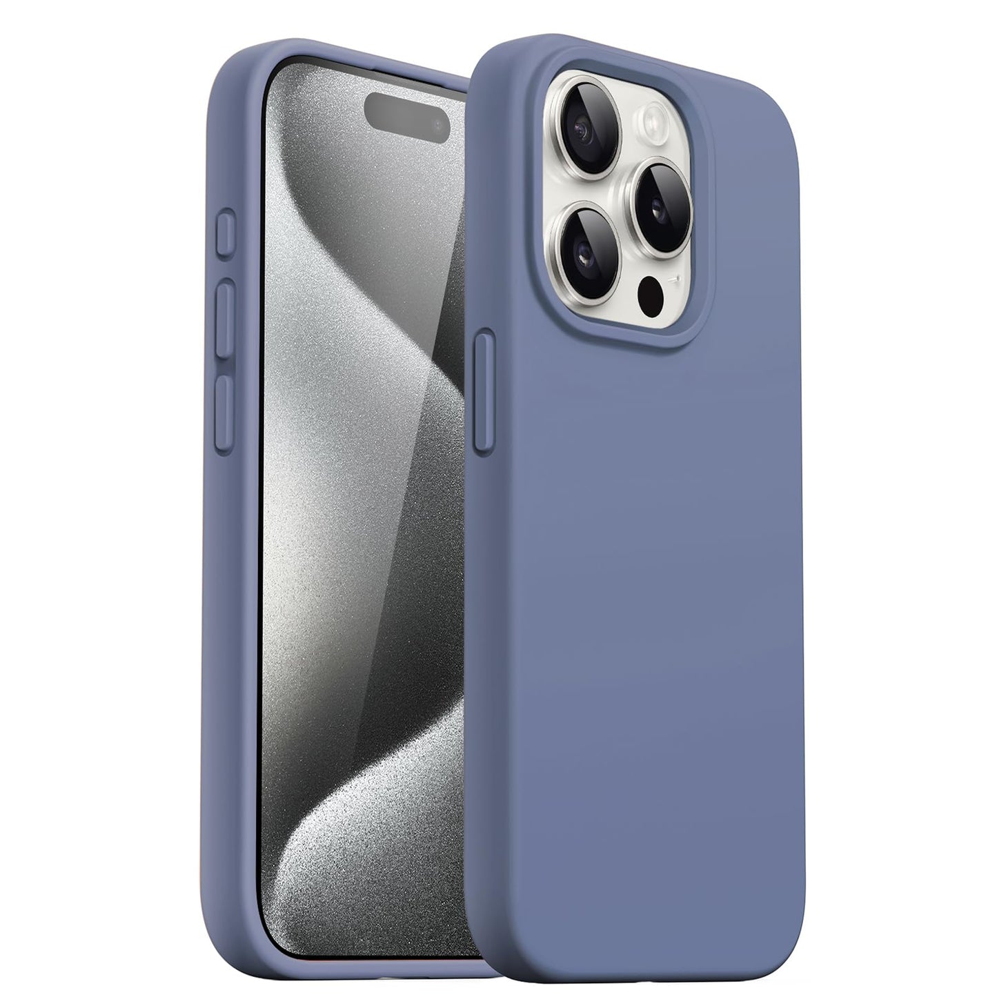 Funda Silicona para iPhone 15 Pro 6.1 Pulgadas, Protectora de Cuerpo Completo con Tacto Suave y Sedoso, Antigolpes Carcasa (Negro)