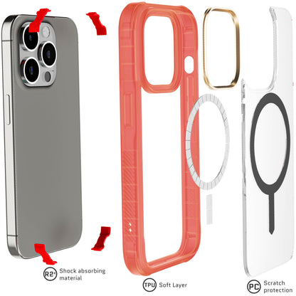 Ghostek - Funda transparente para iPhone 15, compatible con Apple MagSafe, Silicone Fusion, funda delgada a prueba de golpes (6.1 pulgadas, transparente)