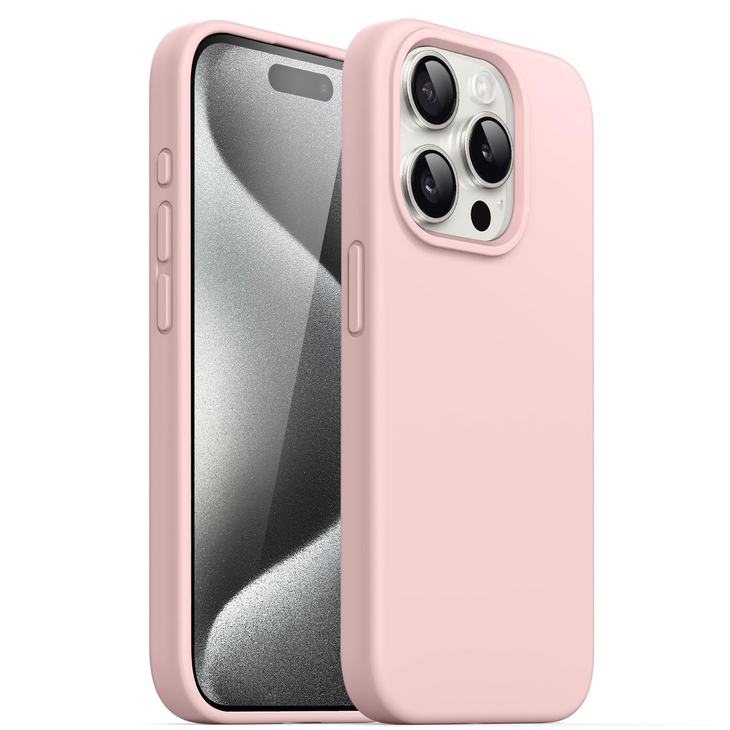 Funda Silicona para iPhone 15 Pro 6.1 Pulgadas, Protectora de Cuerpo Completo con Tacto Suave y Sedoso, Antigolpes Carcasa (Negro)