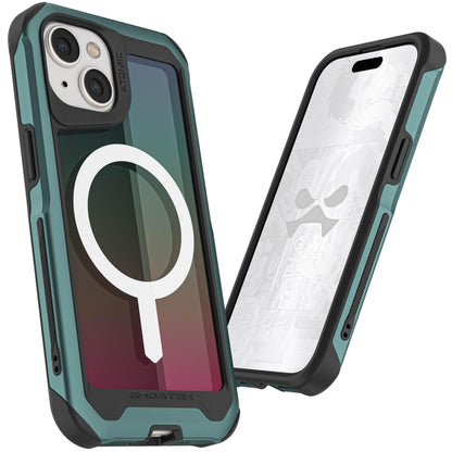 Ghostek Atomic Slim for iPhone 15 Pro MAX Case, Compatible with Magnetic MagSafe Accessories, Aluminum Iridescent Fluorescent Bumper, Heavy Duty Protection (6.7 Inch, Prismatic)