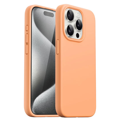 Funda Silicona para iPhone 15 Pro 6.1 Pulgadas, Protectora de Cuerpo Completo con Tacto Suave y Sedoso, Antigolpes Carcasa (Negro)