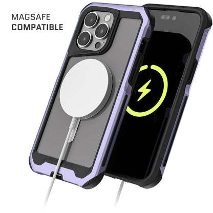 Ghostek Atomic Slim for iPhone 15 Pro MAX Case, Compatible with Magnetic MagSafe Accessories, Aluminum Iridescent Fluorescent Bumper, Heavy Duty Protection (6.7 Inch, Prismatic)