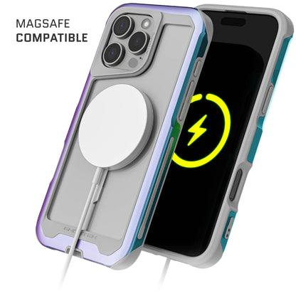 Ghostek . Funda Atomic para iPhone 16 Pro MAX Aluminio Negra Transp MagSafe