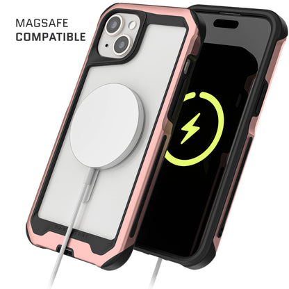 Ghostek Atomic Slim for iPhone 15 Pro MAX Case, Compatible with Magnetic MagSafe Accessories, Aluminum Iridescent Fluorescent Bumper, Heavy Duty Protection (6.7 Inch, Prismatic)