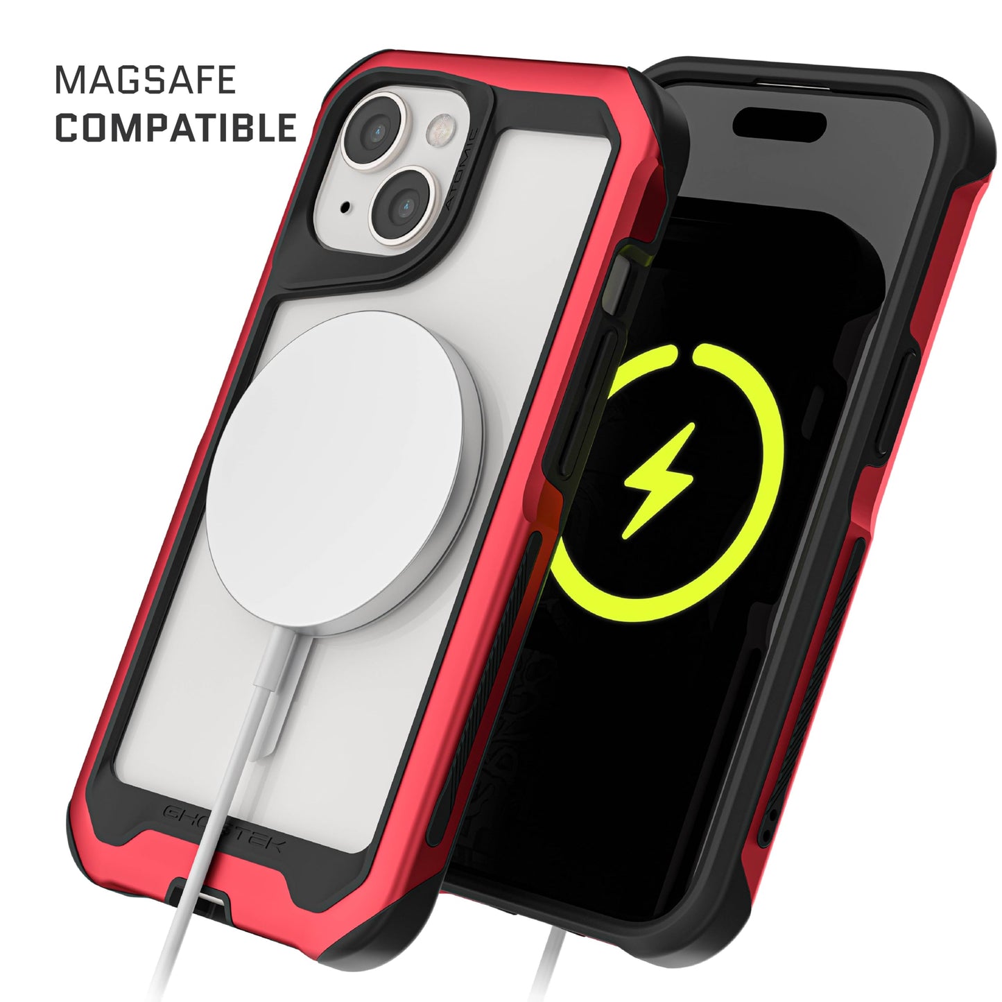 Ghostek Atomic Slim for iPhone 15 Pro MAX Case, Compatible with Magnetic MagSafe Accessories, Aluminum Iridescent Fluorescent Bumper, Heavy Duty Protection (6.7 Inch, Prismatic)