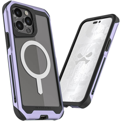 Ghostek Atomic Slim for iPhone 15 Pro MAX Case, Compatible with Magnetic MagSafe Accessories, Aluminum Iridescent Fluorescent Bumper, Heavy Duty Protection (6.7 Inch, Prismatic)